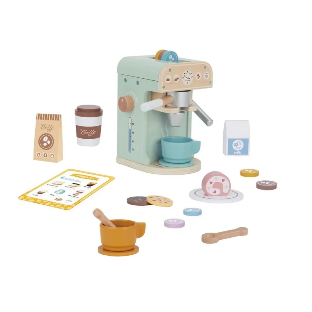 Set de Cafetería Montessori de Madera – Juguete Barista para Niños